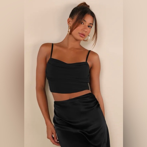 Lulus Tops - Lulus Forever Feeling Flirty Black Mesh Sleeveless Bustier Top